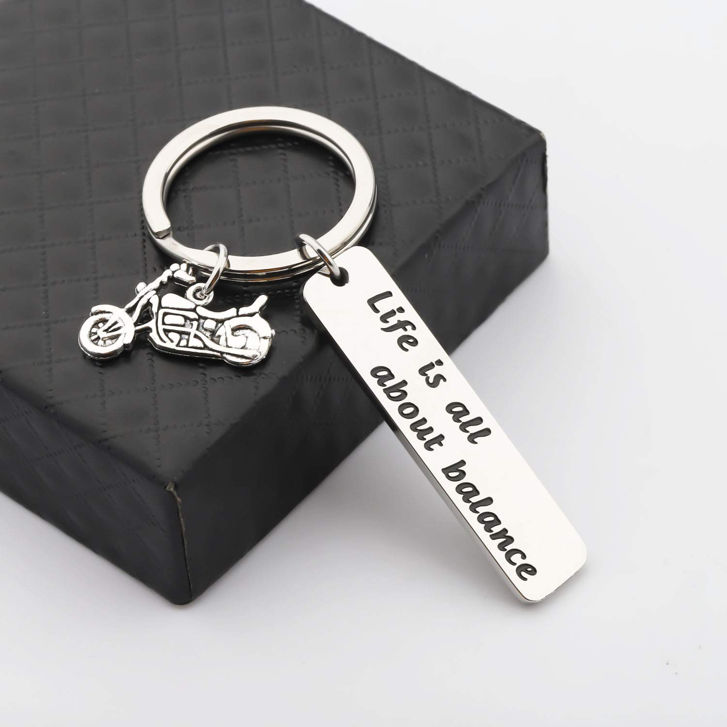 CHOORO Ride Safe Keychain - Motorcycle Lover Gift for Bikers - Life Is All About Balance - Durable Motorbike Keyring for Harley & Cruiser Riders - Perfect for Road Trips & Bike Meetups