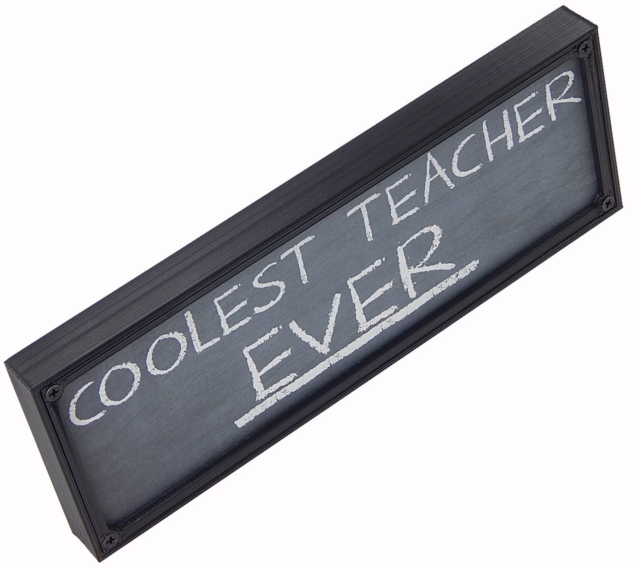 Funny Teacher Appreciation Sign - Free Standing Desktop or Wall Hanging Plaque for Classroom Decor, Teacher's Desk, Office & Home - Coolest Teacher Ever Novelty Gift