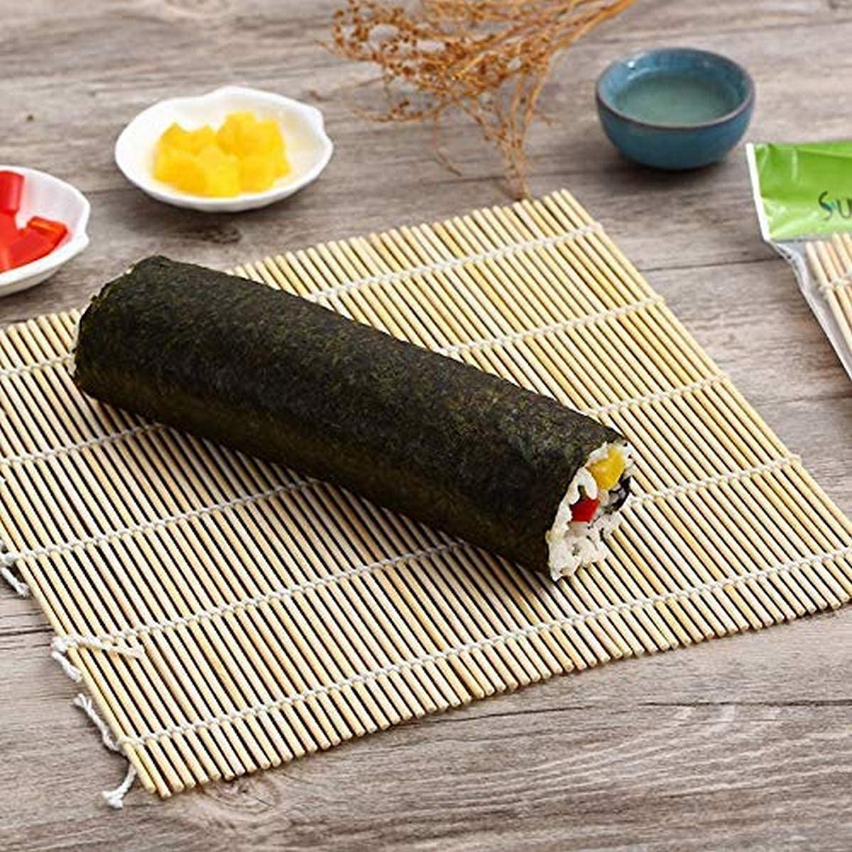 Premium Bamboo Sushi Rolling Mat - 9.5 Inch Japanese Sushi Maker Kit for Perfect Homemade Sushi, Maki Rolls & Hand Rolls - Ideal for Sushi Parties, Meal Prep & Asian Cooking