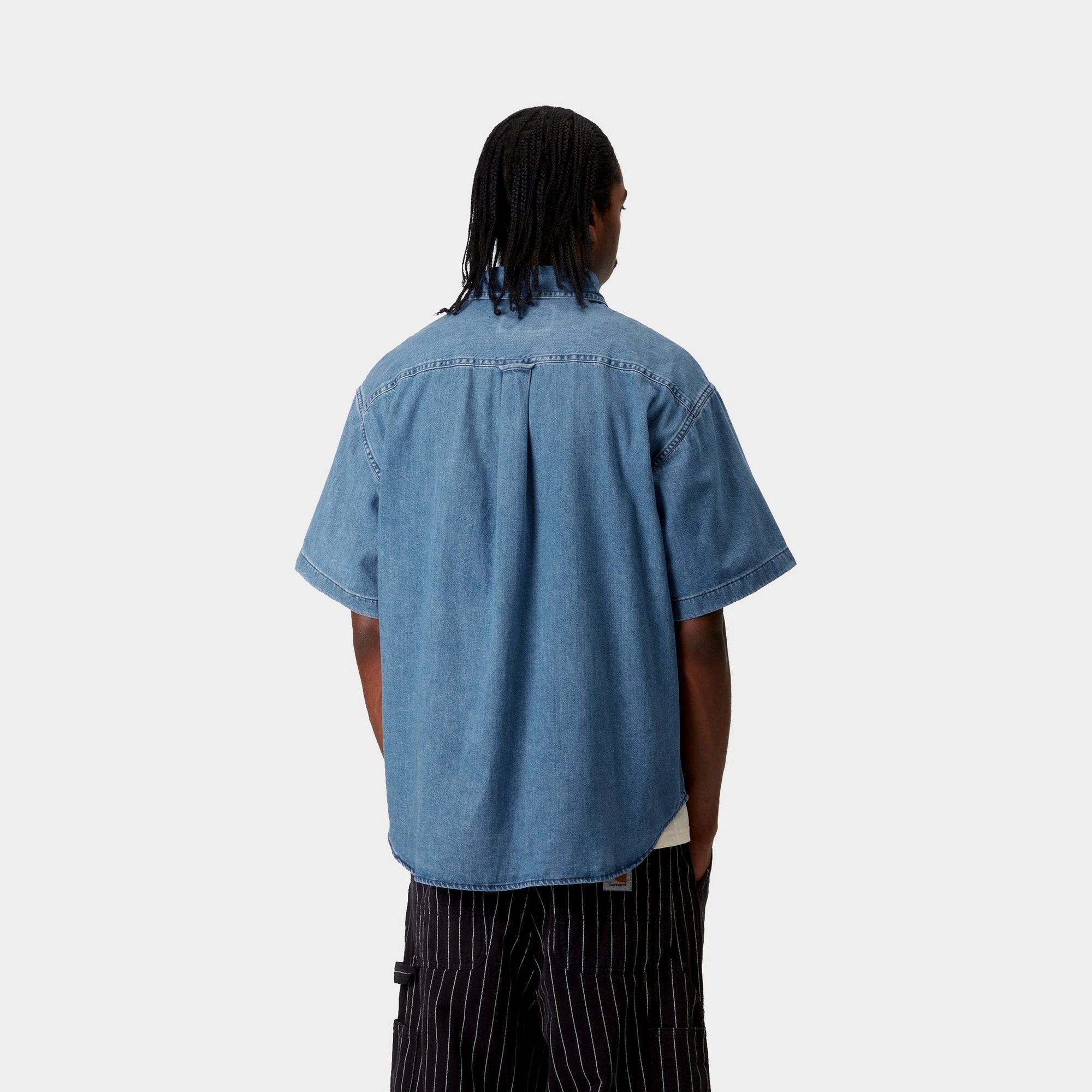 Lucas Men's Casual Short Sleeve Shirt - Stone Washed Blue Cotton Shirt for Summer | Perfect for Outdoor Activities, Beach Wear & Everyday Fashion