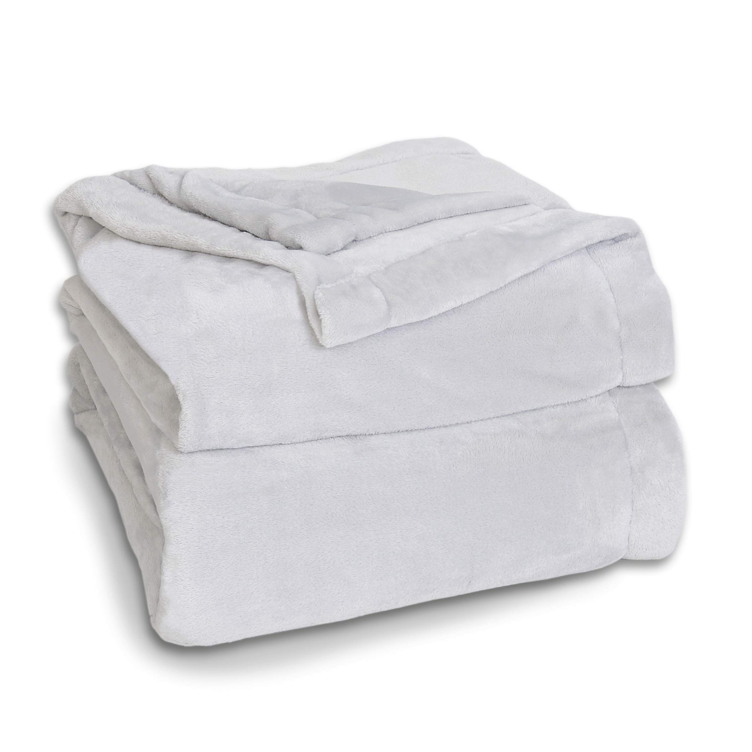 Soft & Cozy Oversized Plush Semi-Fitted Bed Blanket - Twin/TwinXL Size Light Gray Blanket for Bedroom, Living Room & Dorm - Ultra Comfortable Throw Blanket for Couch, Sofa & Relaxation