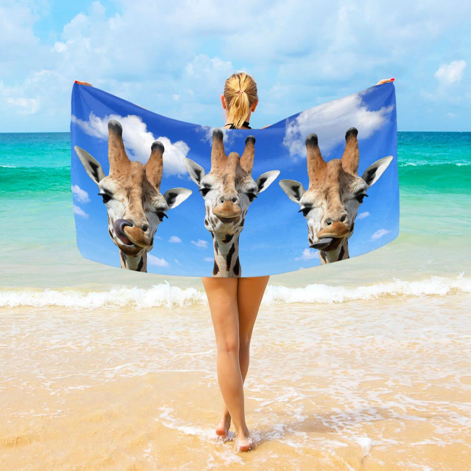 **Premium Oversized Microfiber Beach Towel for Adults - Quick Dry, Sand-Free, 74x37 Inches - Perfect for Beach Vacations, Poolside Lounging & Outdoor Picnics**