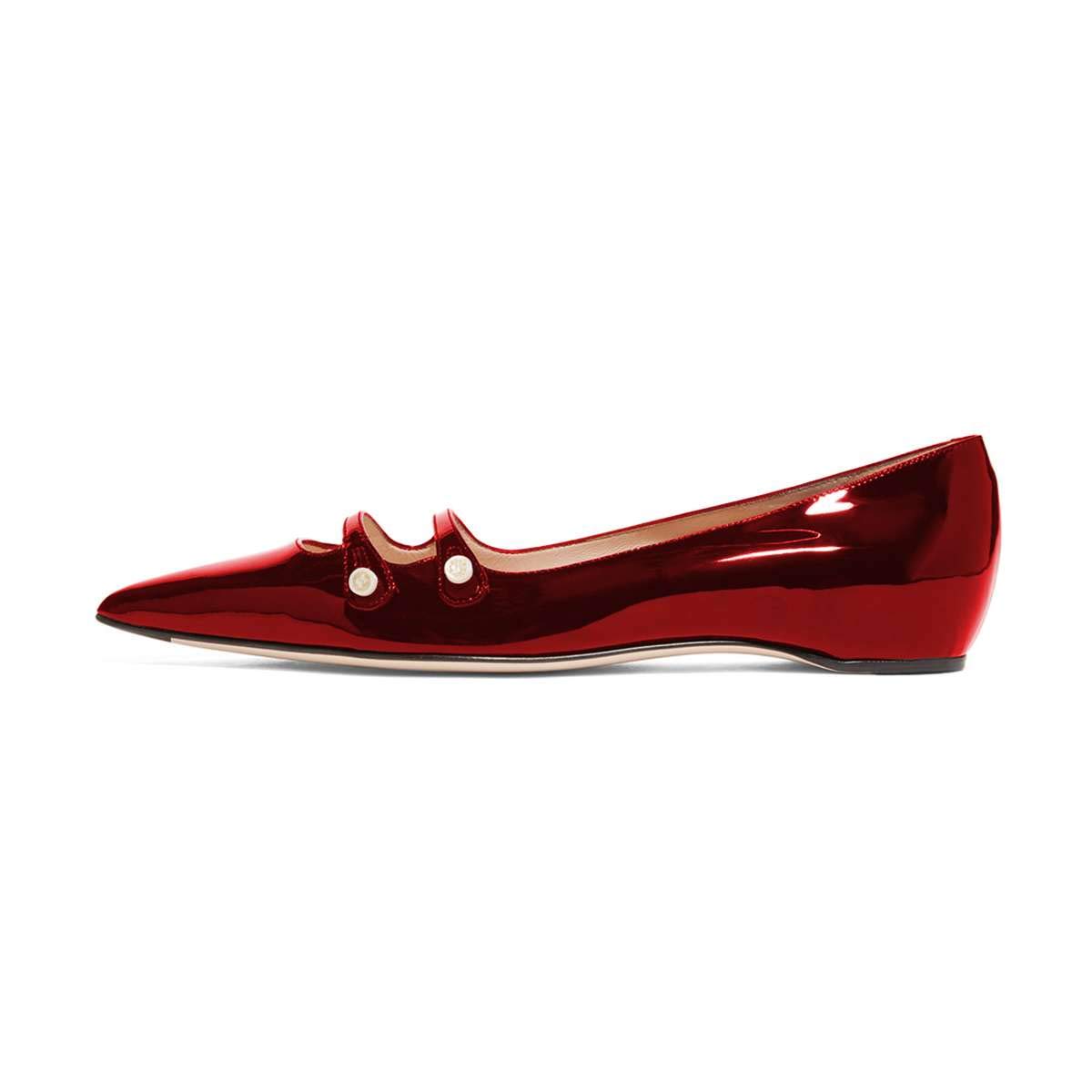 YDN Women's Pointed Toe Flats - Comfortable Slip On Low Heel Pumps with Hidden Straps | Perfect for Office, Wedding & Casual Wear