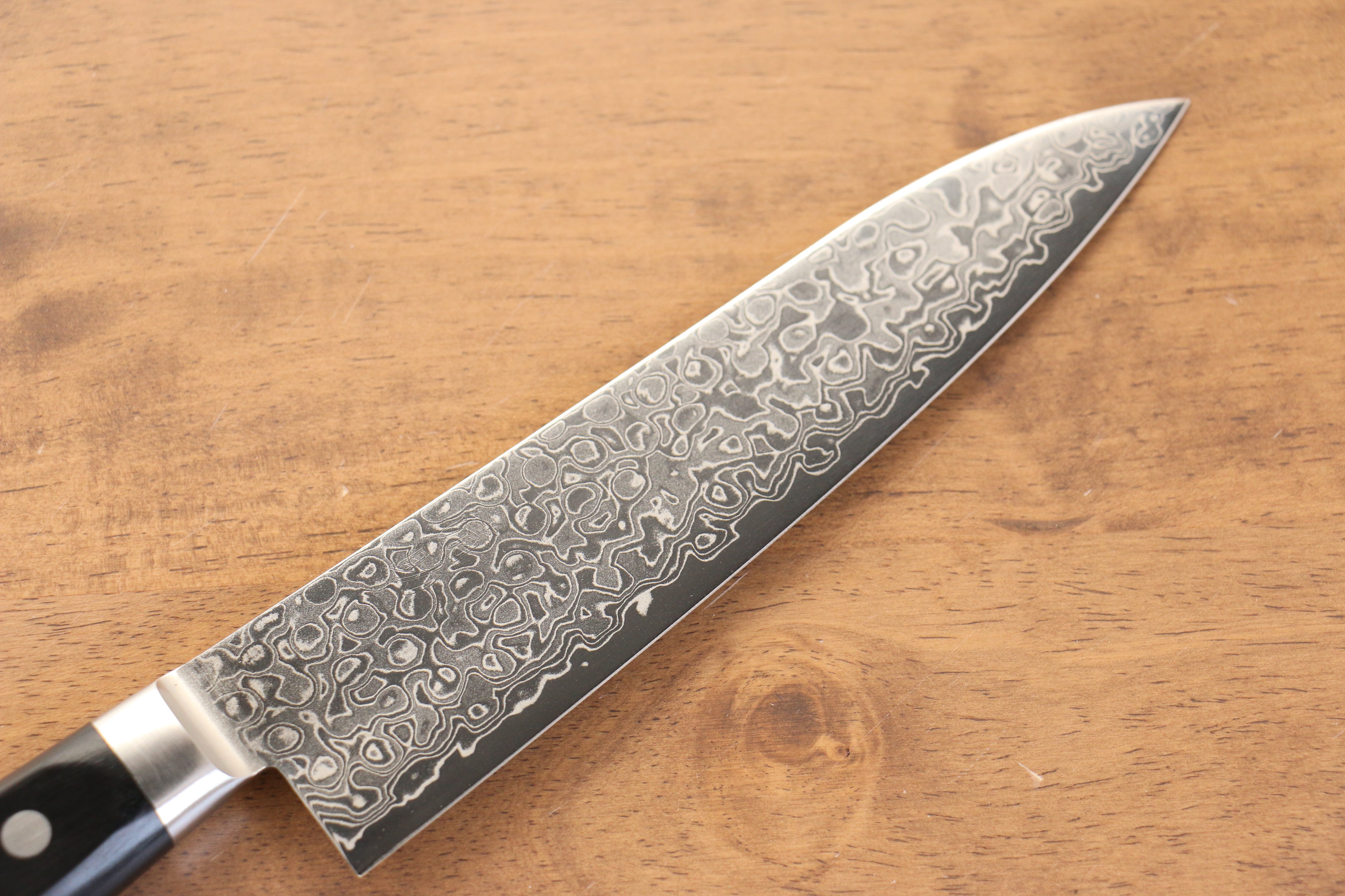 Premium Seisuke Kagami AUS10 Damascus Gyuto Chef Knife 180mm - Mirrored Finish, Black Pakkawood Handle - Perfect for Sushi, Meat Slicing & Professional Kitchen Use