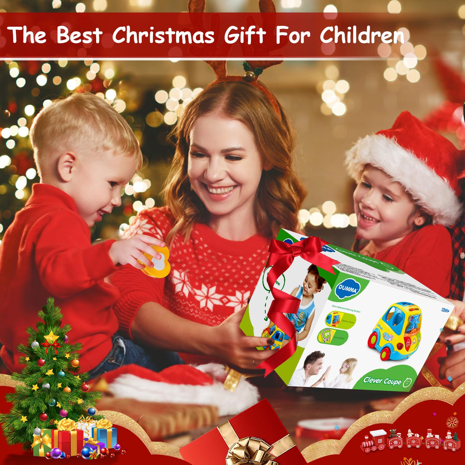 Best Montessori Musical Bus Toy for 1-3 Year Old Boys & Girls - Smart Shape Learning with Lights & Sounds - Ideal Christmas & Birthday Gift for Toddlers 6-18 Months | Perfect for Early Education, Sensory Development & Interactive Playtime
