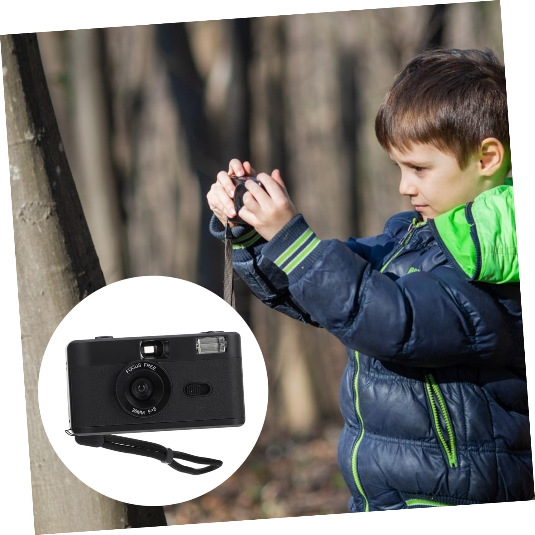Housoutil 35mm Reusable Vintage Film Camera with Built-in Flash - Single Use & Retro Style for Travel, Parties, Weddings & Everyday Photography