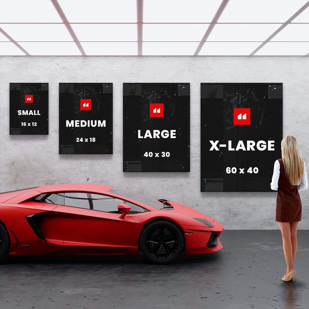 Inktuitive 'Bull Pop' Motivational Wall Art Canvas Print | Lambo Inspiration Décor for Bedroom, Living Room & Office | 40x30 Inches | Perfect for Home & Business Spaces