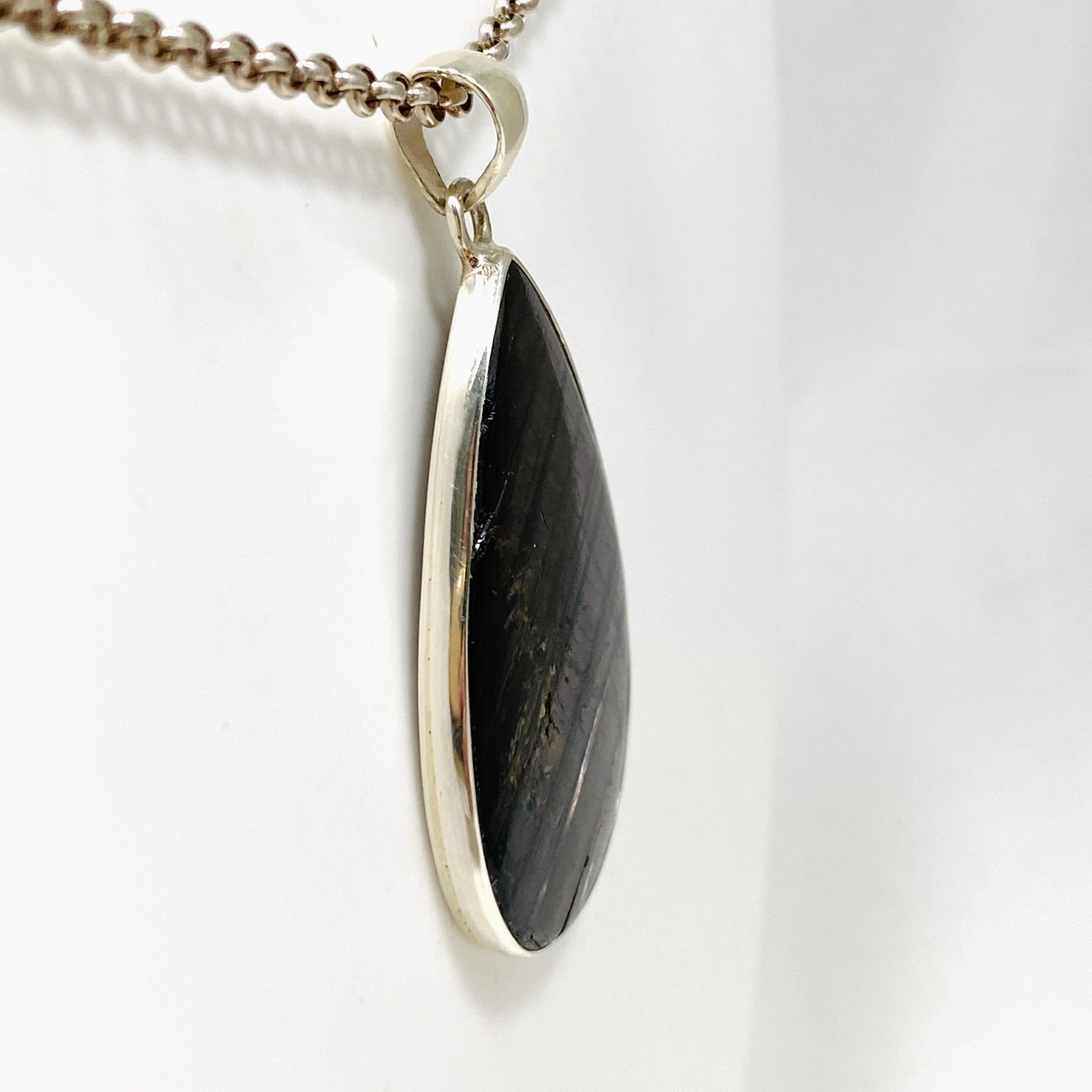 Hypersthene Teardrop Pendant Necklace KPGJ4268 - Healing Crystal Jewelry for Meditation, Energy Balance & Spiritual Growth
