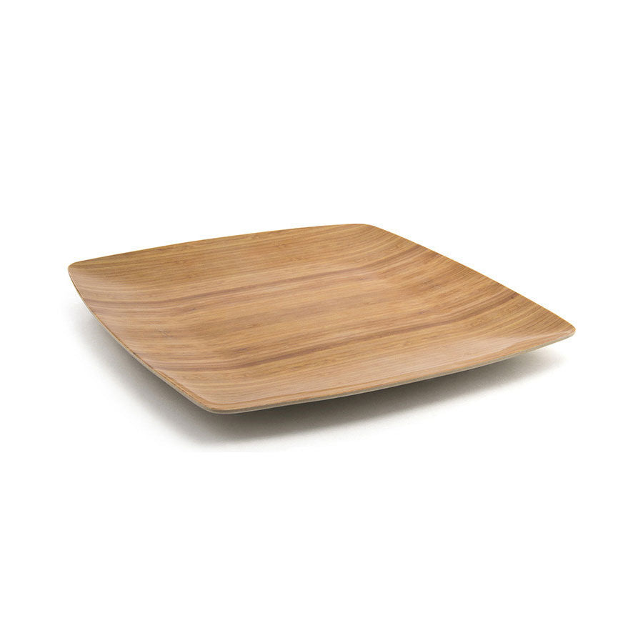 Eco-Friendly Bamboo Square Plates - 10.5 Inch FOH Platewise Mod Square Plates for Sustainable Dining, Parties & Picnics