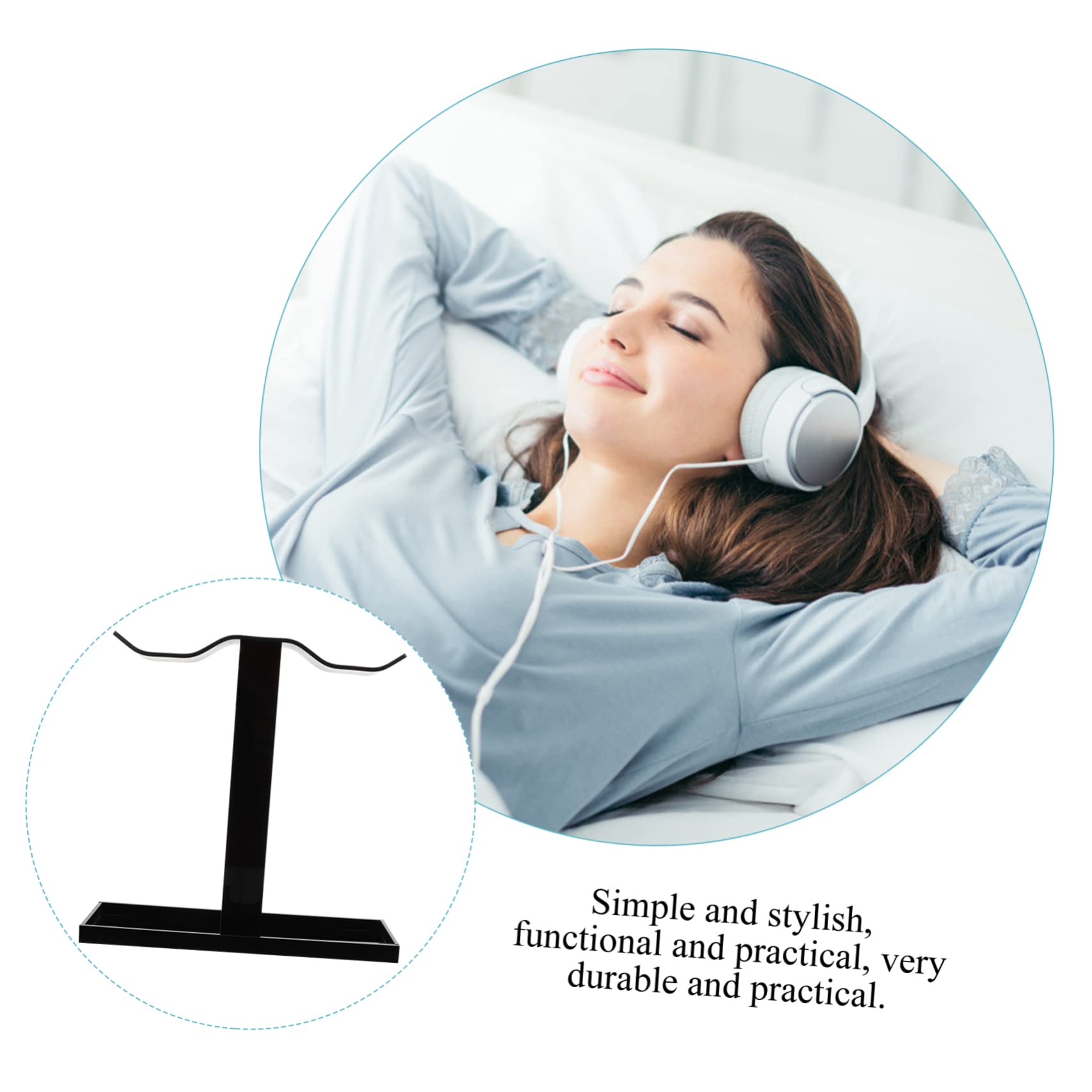 DOITOOL 2 Pack Acrylic Headphone Stand Hanger - Desk Mount Hook for Kids & Adult Headphones - Perfect for Gaming Setup, Office, and Home Organization
