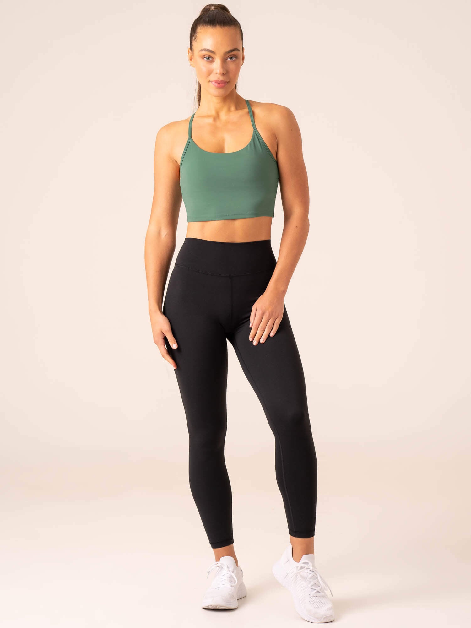Embody Compression Tank Bra for Women - Dark Green - Seamless Workout Top for Yoga, Running & Gym