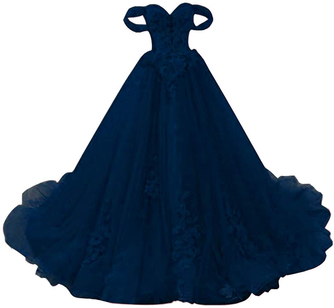 Emanni Women's Off-The-Shoulder Sweet 16 Quinceañera Dress - Elegant Lace Long Prom Ball Gown for Formal Dances, Weddings & Special Occasions