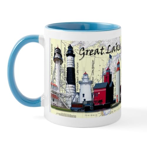 White/Blue Inside - Great Lakes Lighthouses Mug