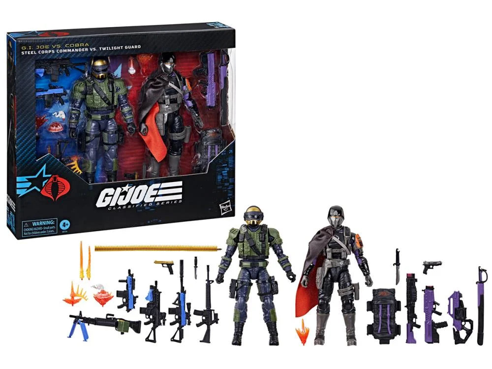 Steel Corps Commander vs Twilight Guard Exclusive G.I. Joe Classified Series #141 Action Figure Set - Collectible 6-Inch Scale Military Figures for Display & Play | Perfect for G.I. Joe Fans and Toy Collectors
