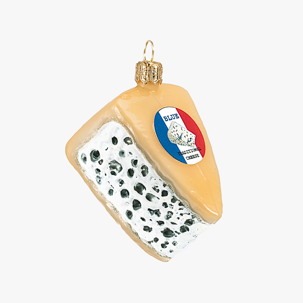 Handmade Blue Cheese Christmas Ornament - Unique Holiday Decor for Tree, Gift, and Party Decoration
