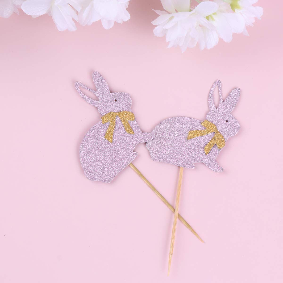 24-Piece Easter Cake Toppers Set - Bunny & Egg Cupcake Decorations for Easter Party, Baby Shower, Spring Celebration (Cake Picks Included)