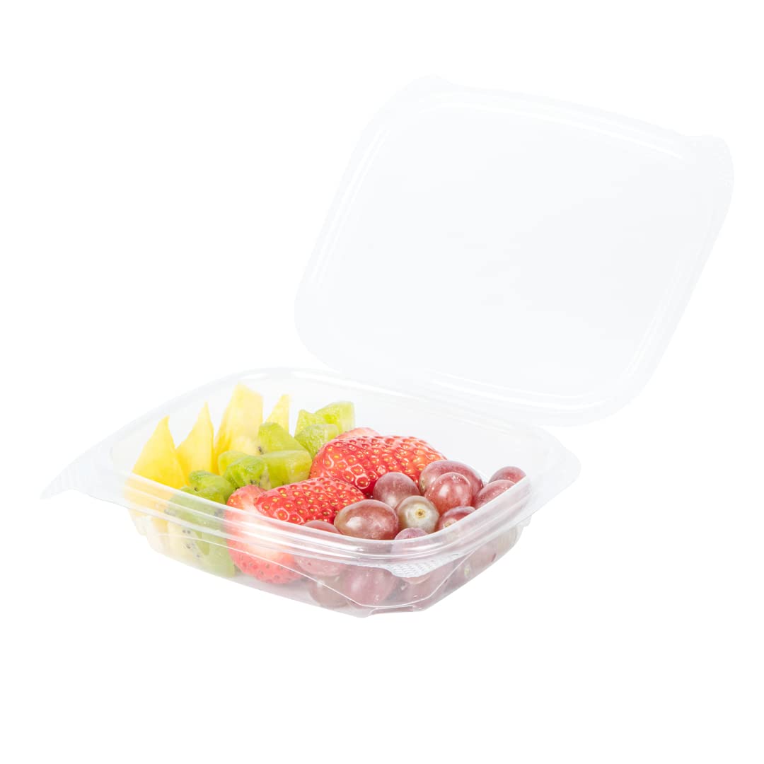 Restaurantware Thermo Tek 8oz Clear Plastic Clamshell Food Containers - 100 Pack Anti-Fog, Freezable, Disposable To-Go Containers for Takeout, Meal Prep & Leftovers | BPA-Free Rectangle Food Storage Containers
