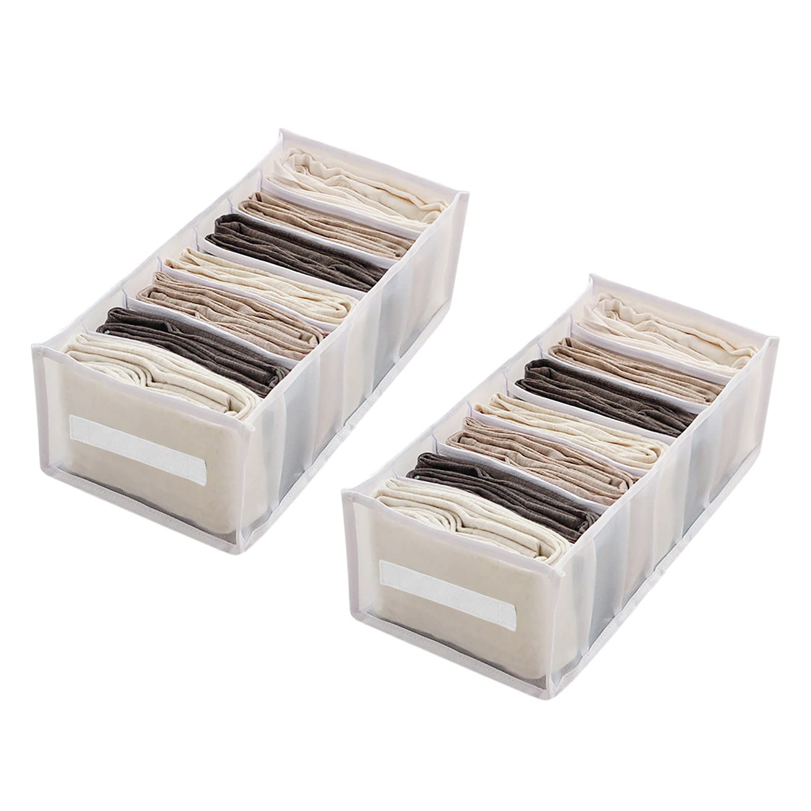 Mesh Storage Box for Clothes & Pants - 6 Compartment Drawer Organizer with Breathable Fabric, Perfect for Home, Office & Travel Organization