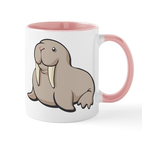 White/Pink Inside - Cartoon Walrus Mug