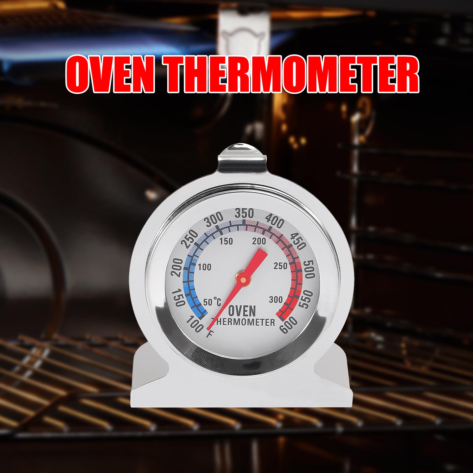 3Pcs Stainless Steel Oven Thermometer 100-600°F/50-300°C - High Precision Cooking Thermometer for Baking, Grilling, Frying & Roasting - Perfect for Kitchen, BBQ, and Professional Chef Use