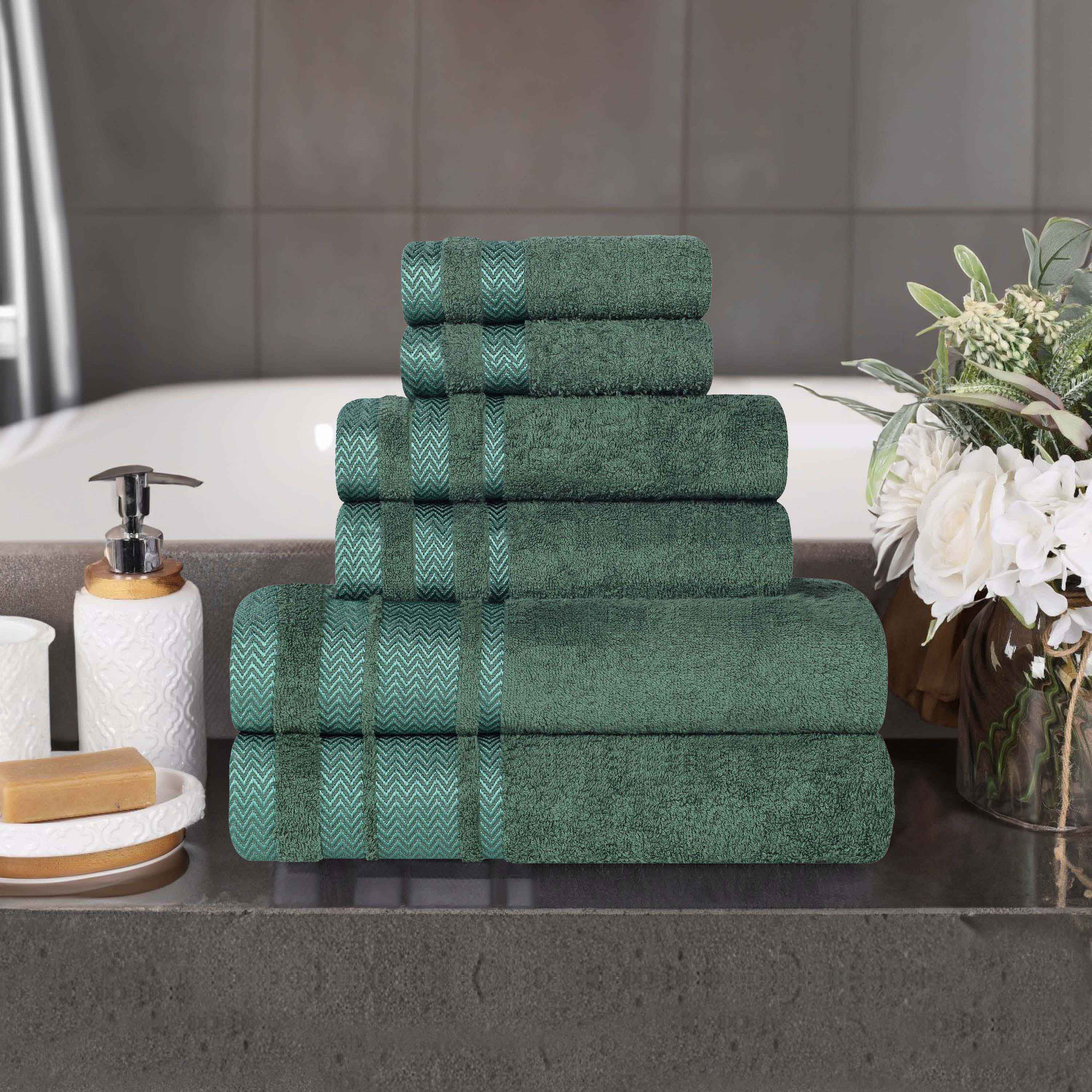 Premium 6-Piece Cotton Towel Set - Medium Weight, Soft & Absorbent Bath Towels for Spa, Gym, or Home Use - Hays Brand