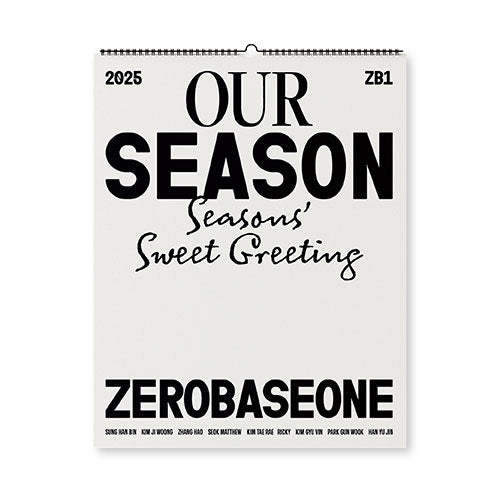 ZEROBASEONE 2025 Wall Calendar - Our Season | K-Pop Group Official Merchandise | Perfect for Fans, Room Decor & Gift Giving