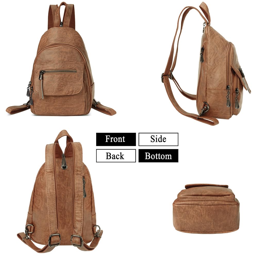 Stylish Women's PU Leather Small Backpack Purse - Convertible Sling Bag for Daily Use, Travel & Work | Fashionable Ladies Shoulder Bag