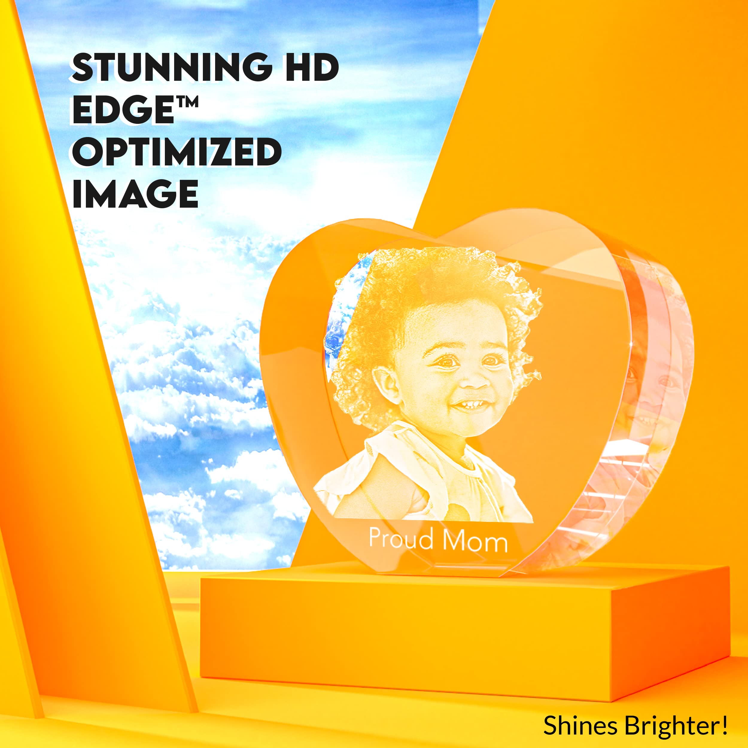 Personalized 3D Crystal Photo Gift - Custom Laser Engraved Heart Keepsake for Christmas, Birthday & Anniversaries | Perfect for Mom, Dad, Men & Women | Unique Memorial Present for Home & Office Decor