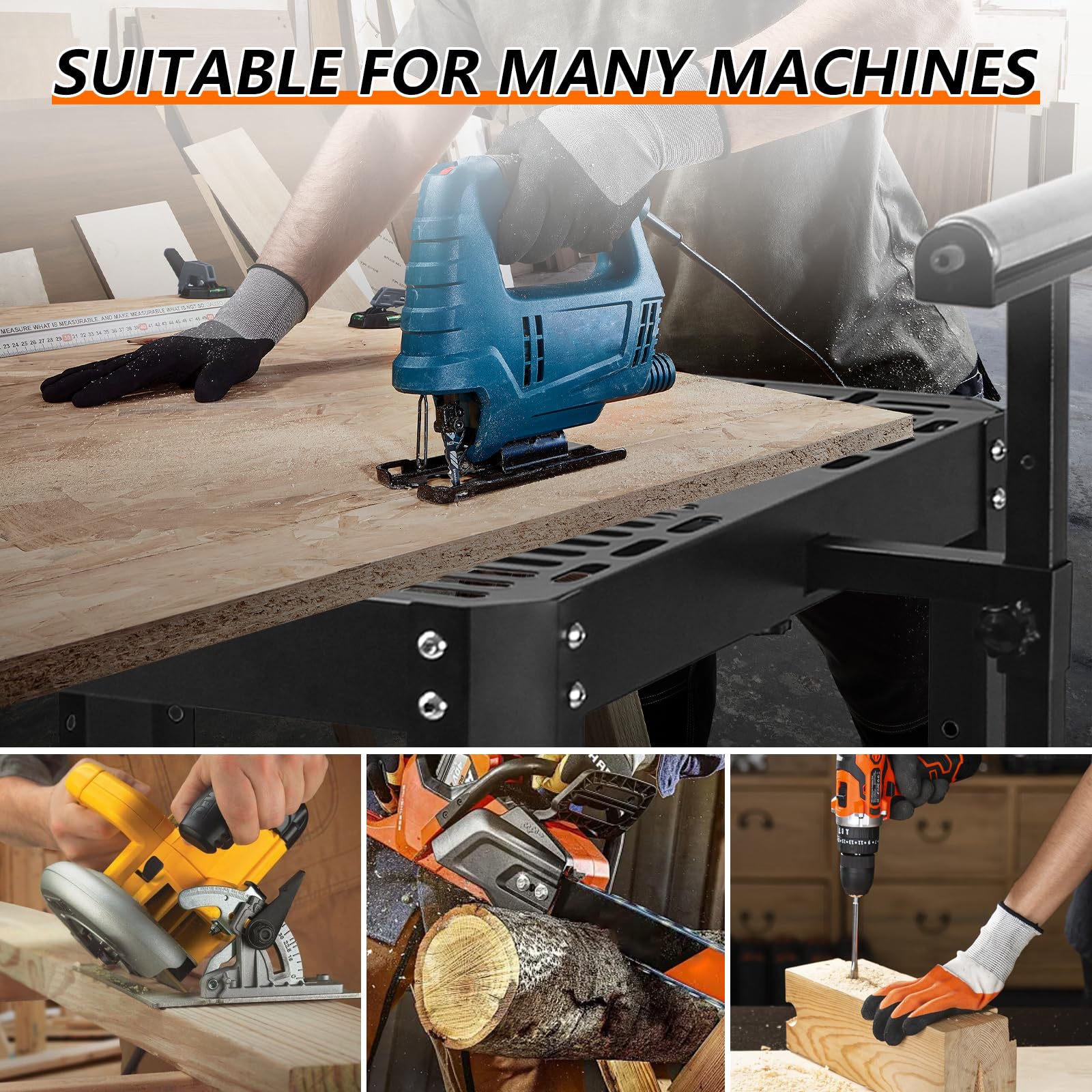 Heavy-Duty Planer Stand with Wheels - 550 lbs Capacity Adjustable Miter Saw Stand with Extension Rollers for Planers, Saws & Power Tools | Workshop & Job Site Use