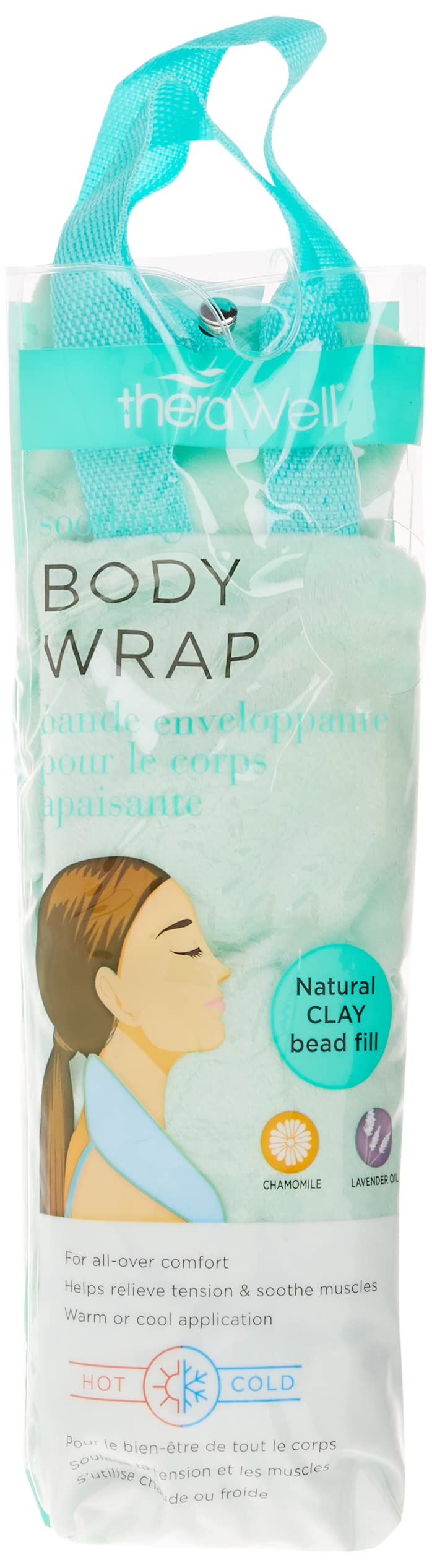 Lavender & Chamomile Scented Body Wrap Heating Pad - Mint Green Color for Muscle Pain Relief & Relaxation - Perfect for Back, Neck, Shoulder Pain & Stress Relief at Home or Office