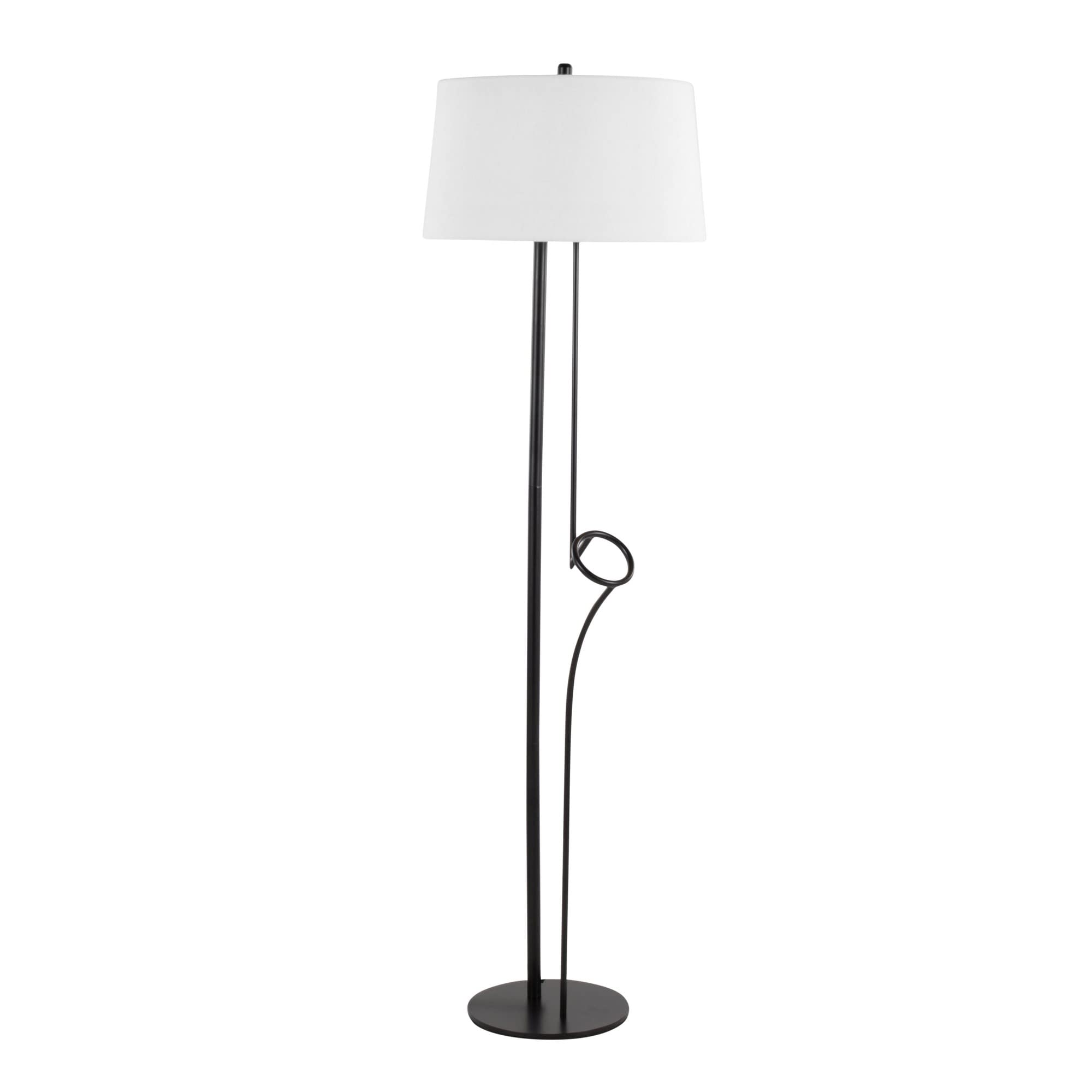 Modern Shadow Floor Lamp - Adjustable White & Black Standing Lamp for Living Room, Bedroom, Office - Tall Corner Lighting with Dimmable LED - Perfect for Reading, Relaxing & Home Decor