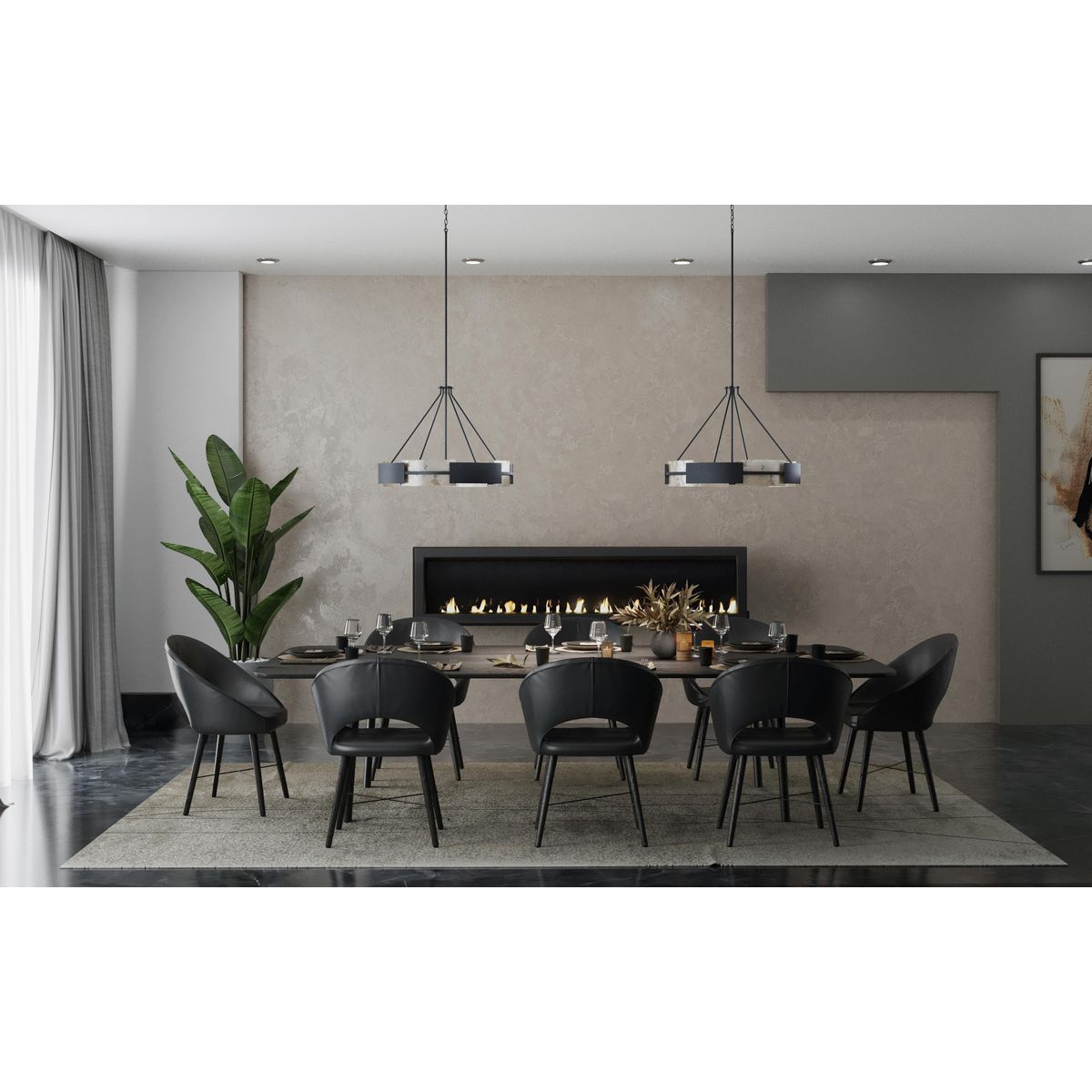 Lowery Collection Six-Light Hanging Pendant Light - Modern Chandelier for Dining Room, Kitchen Island & Foyer Lighting