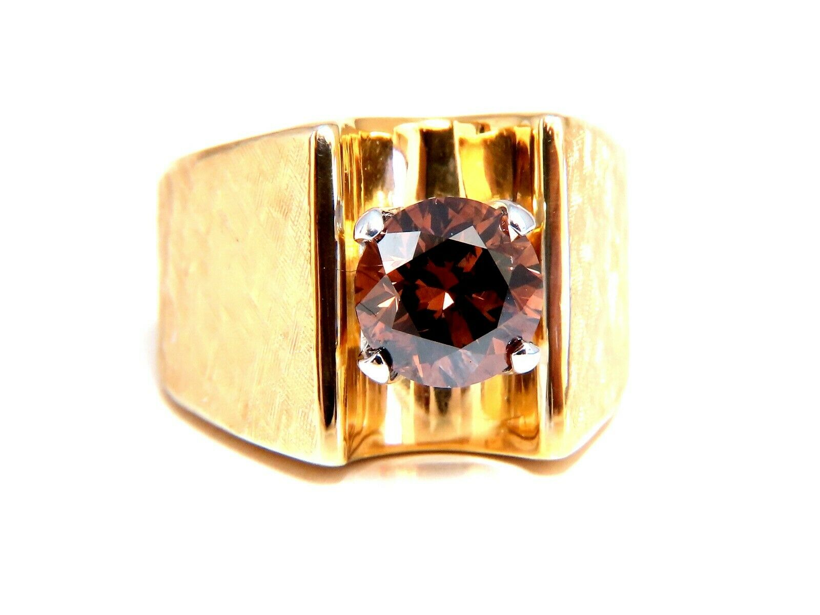 Vintage GIA Certified Natural Fancy Orange Brown Diamond Ring - 14K Gold Engagement Ring for Women, Perfect for Weddings, Anniversaries & Special Occasions