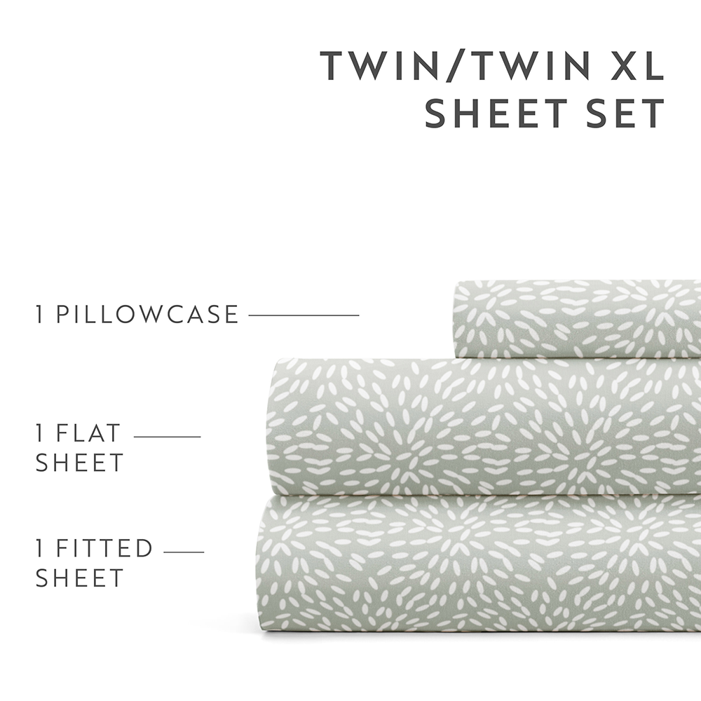Modern Circles 4 Piece Pattern Sheet Set - Soft & Breathable Bedding Set for Queen Size Bed - Perfect for Home, Hotel, and Guest Room Decor