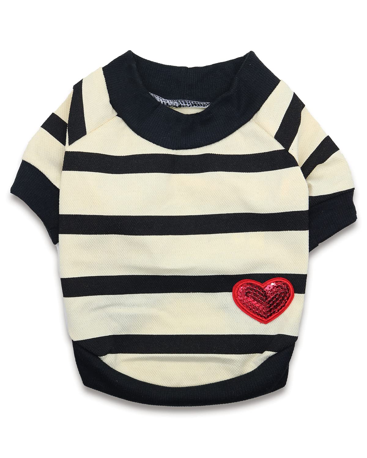 Striped Dog Sweater for Small & Medium Dogs - Bulldog Pet Jumper, Light Yellow - Cozy Winter Outfit for Bulldogs, Pugs & Frenchies