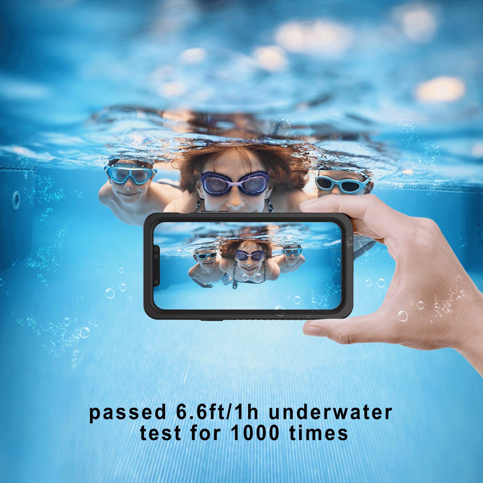 **Lanhiem iPhone 12 Pro Max Case 6.7 Inch – IP68 Waterproof, Dustproof, Shockproof with Built-in Screen Protector | Full Body Underwater Protection | Clear Black Cover for Swimming, Hiking & Outdoor Activities**