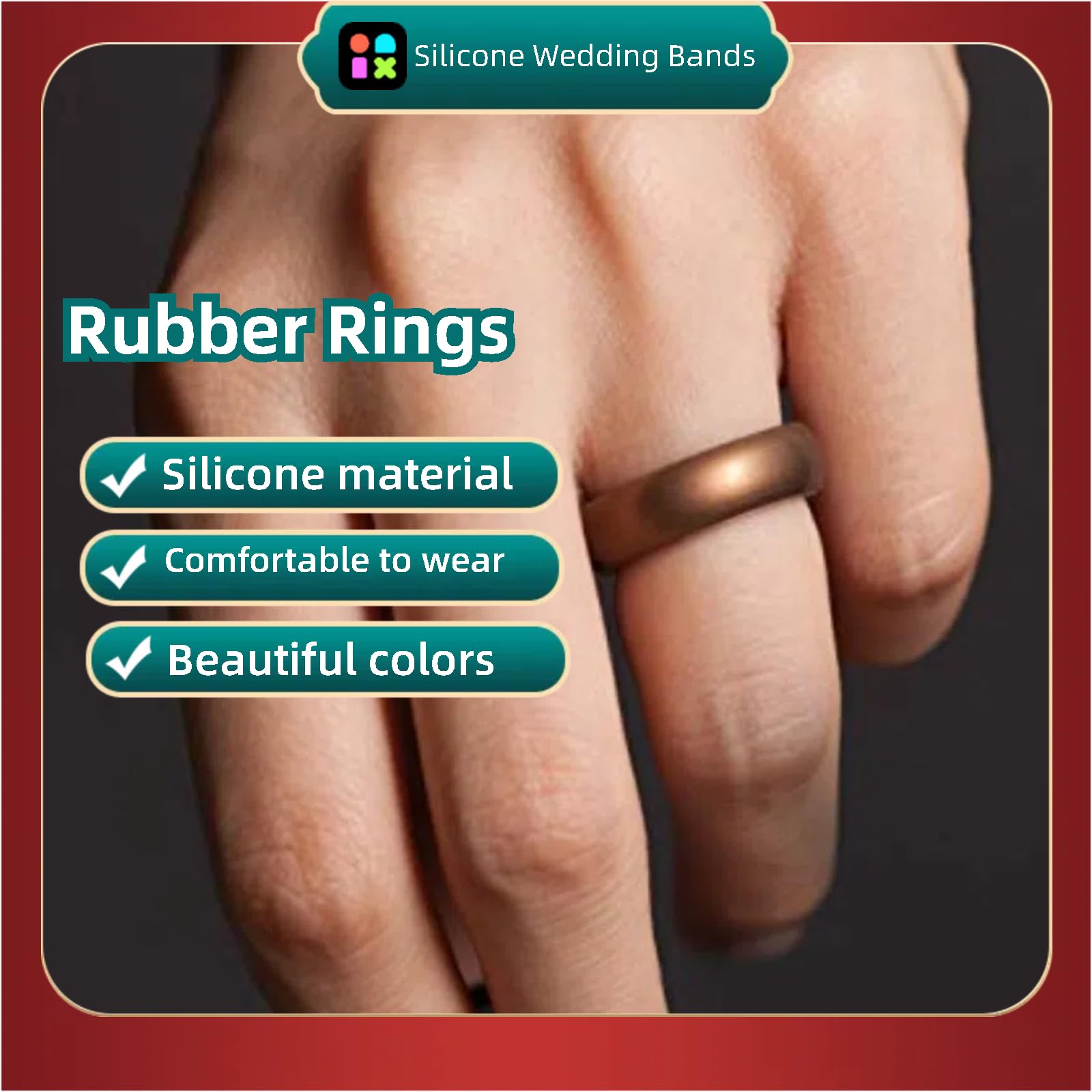 Silicone Wedding Bands for Women - 5.7mm Wide, 2mm Thick - Gym & Swimming