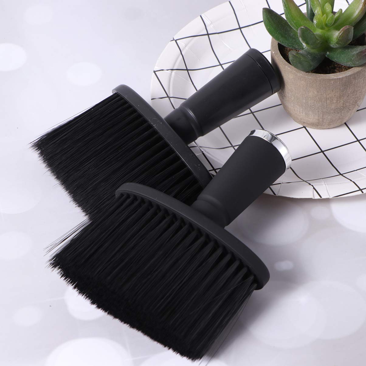 KALLORY 2 Pack Barber Powder Neck Duster Brush - Professional Hair Cutting & Styling Tools for Men - Soft Bristle Face & Neck Brush for Hair Removal - Perfect for Salon, Home Grooming & Beard Care