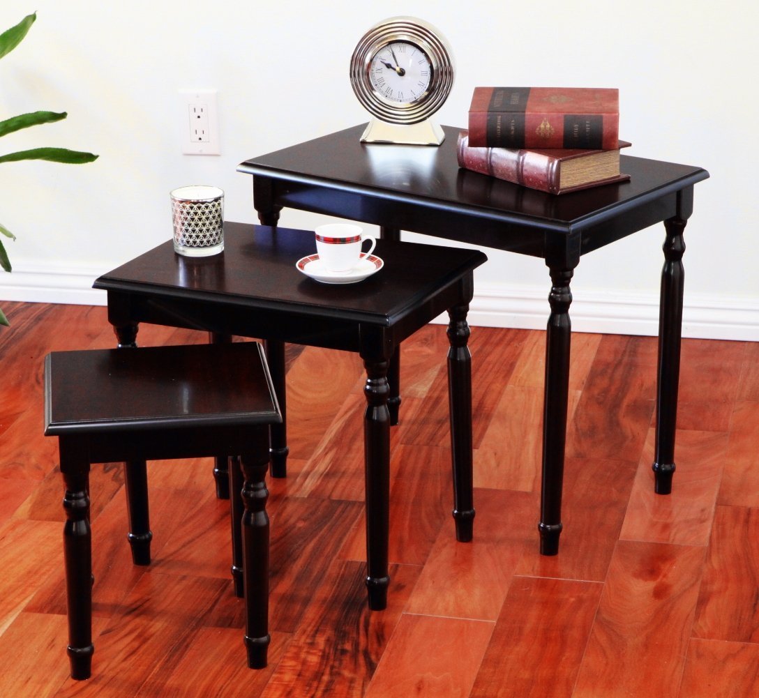 Frenchi Furniture 3-Piece Dining Table Set in Dark Cherry Finish - Perfect for Small Spaces, Apartments & Cozy Dining Rooms