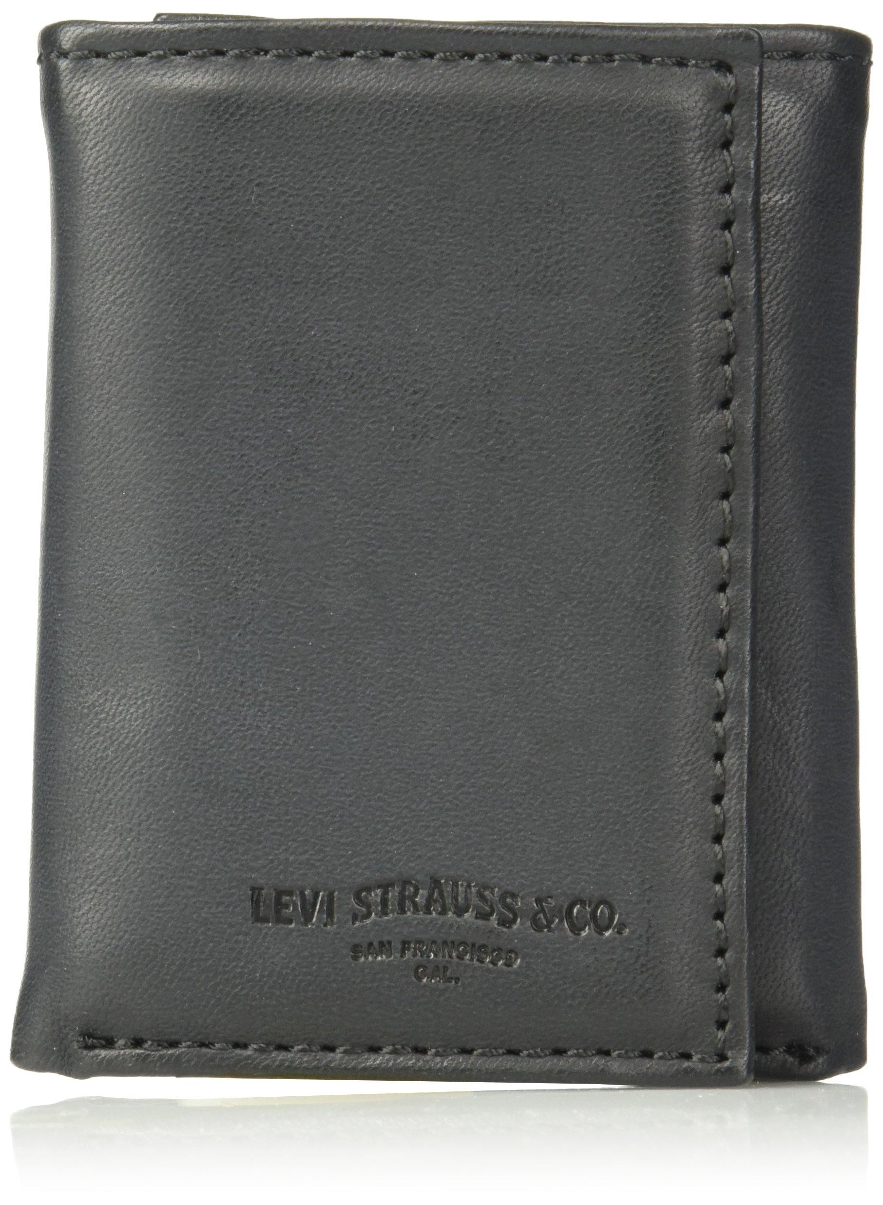Levi's Men's Slim Trifold Wallet with ID Window & Credit Card Holder - Stylish & Compact for Everyday Use, Travel & Business