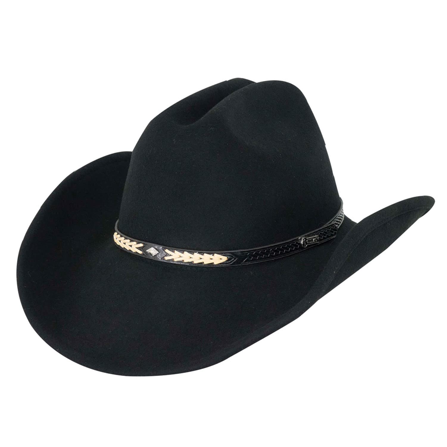 Outback Trading Men's & Women's Durable Wool Western Cowboy Hat with Wire Brim - Black - Authentic Rancher Style for Outdoor, Rodeo & Country Fashion