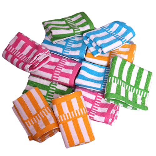 Premium Cotton Face Towels for Women - Soft & Absorbent Handkerchief Set of 12 (Multicolor) - Perfect for Gym, Travel, Makeup Removal & Daily Use