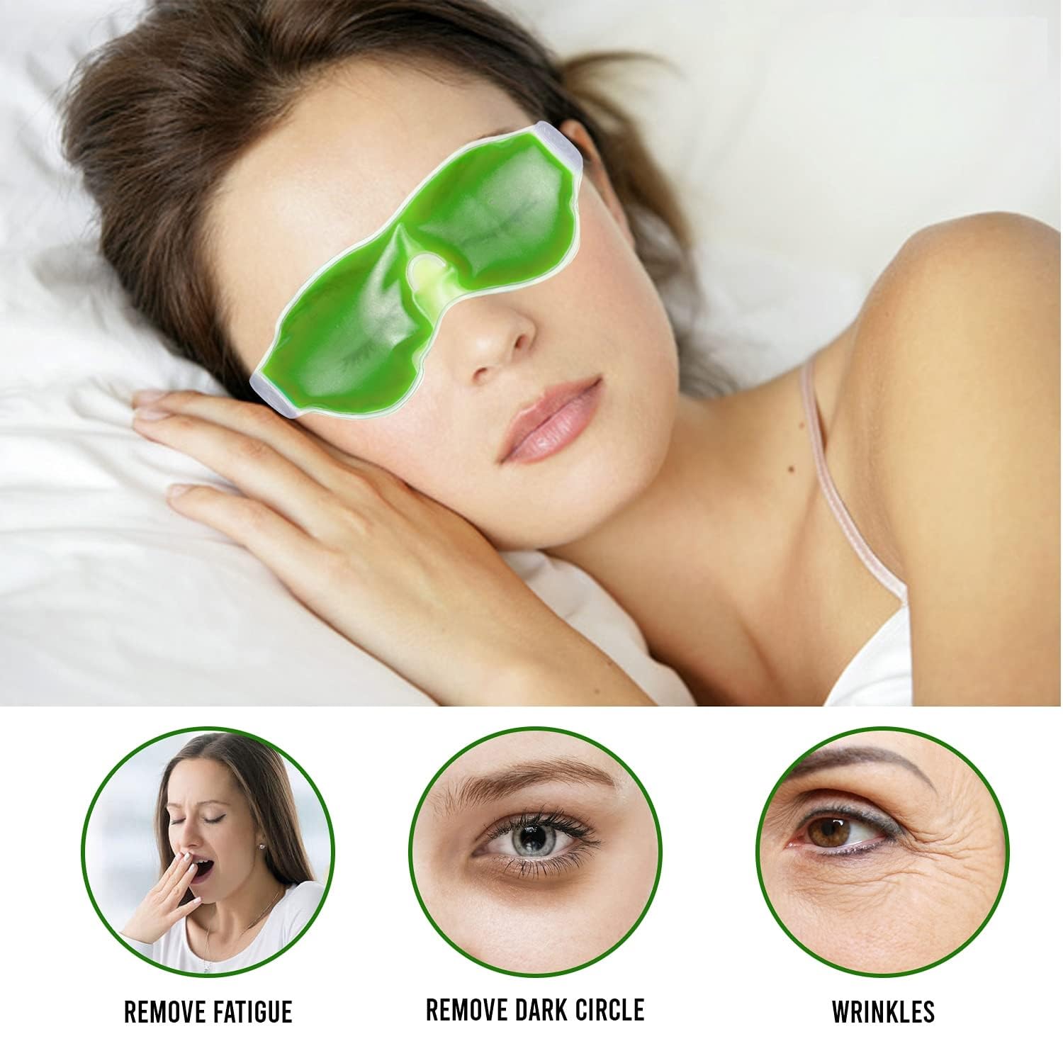PEGACORN Cooling Gel Full Face Mask & Eye Patches - Ice Cooling Sleeping Mask for Dark Circles & Puffy Eyes Relief - Summer Face Care & Beauty Treatment - Perfect for Hot Weather, Travel & Spa Days (1 Count)