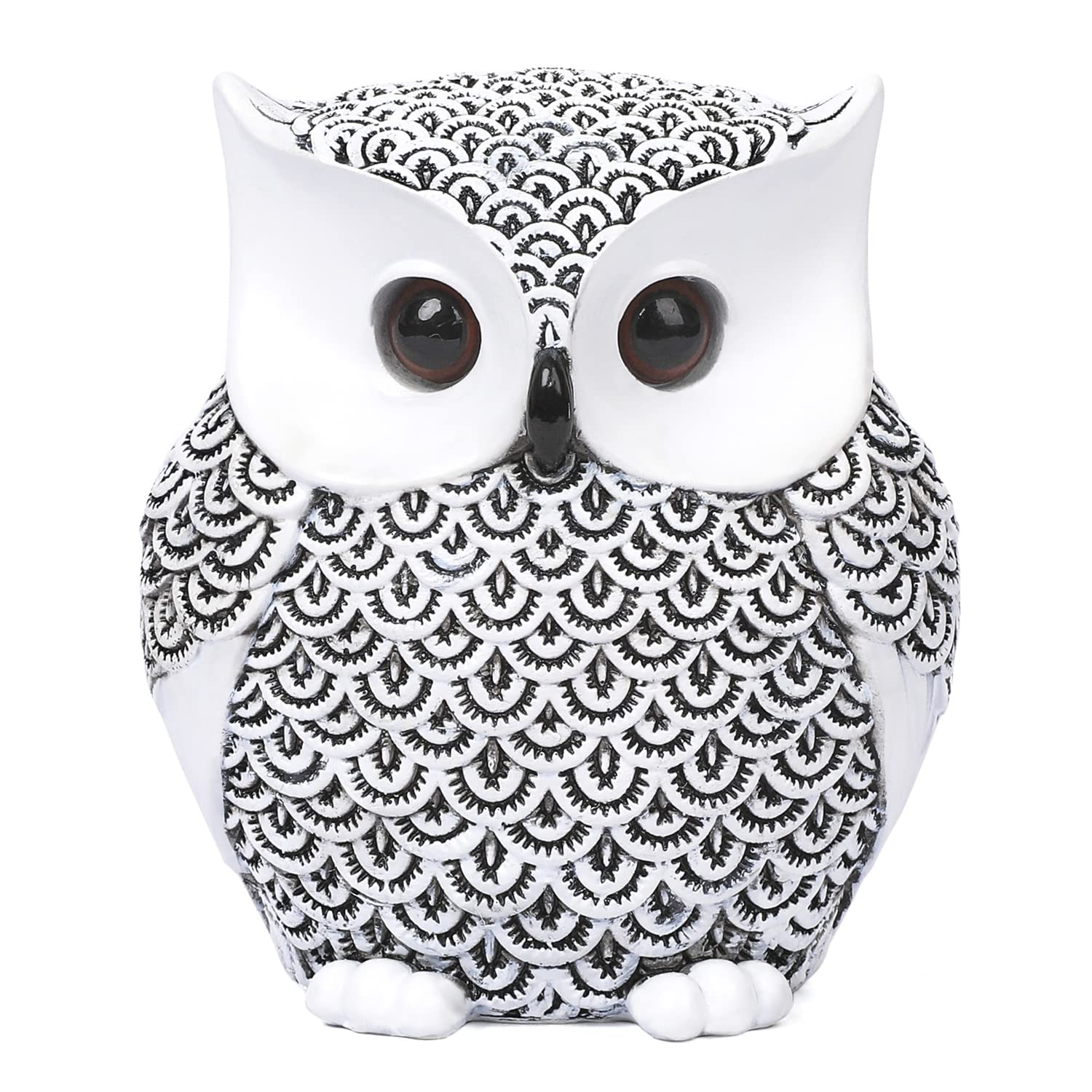 Stylish White Owl Figurines for Home & Office Decor - Small Shelf Accents, Unique Gifts for Owl Lovers - Perfect for Bookshelves, Desks, and Gift Occasions