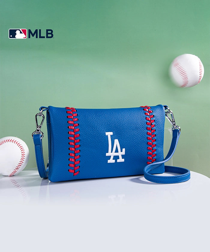 MLB Los Angeles Dodgers Genuine Leather Crossbody Bag for Women - Stylish & Durable Purse for Game Day, Travel & Everyday Use