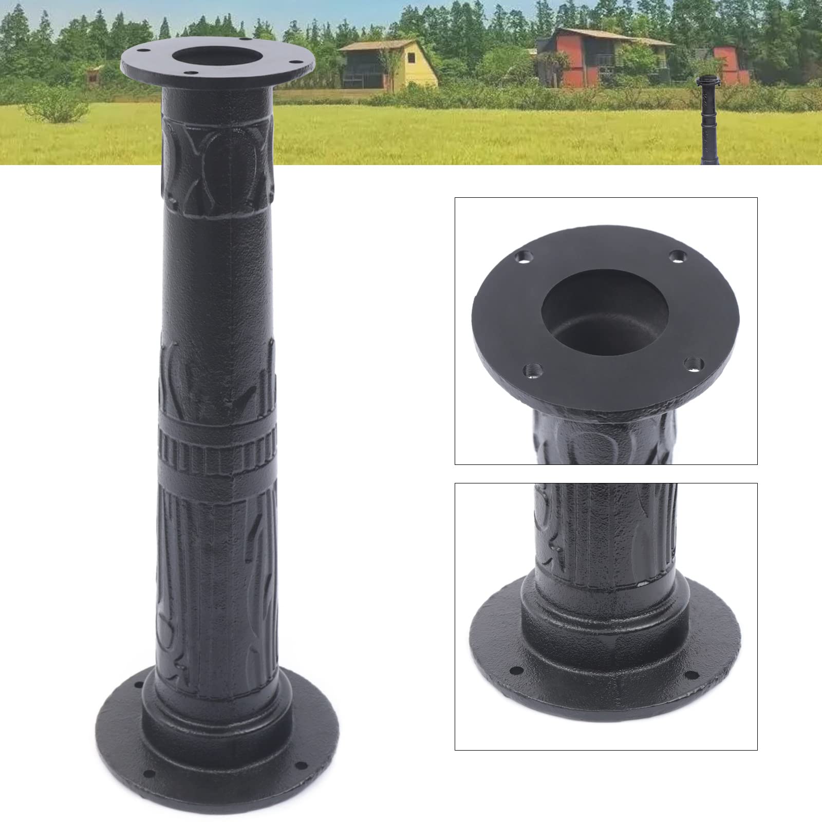 **Cast Iron Hand Well Pump - Manual Deep Water Pitcher Pump for Outdoor, Yard, and Garden Use (Black Base Only) - Ideal for Off-Grid Living, Emergency Water Supply & Farm Irrigation**