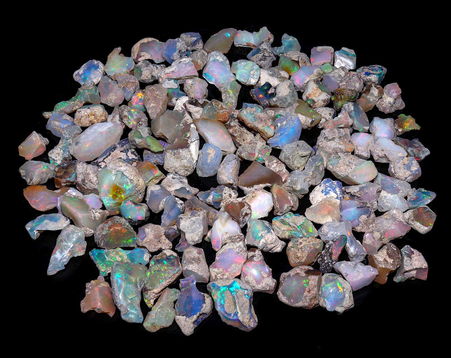 Premium 100g Natural Ethiopian Welo Opal Rough Gemstones - A Grade Multi Fire Raw Opals for Jewelry Making, Tumbling, Healing Crystals & Loose Gemstones | DIY Crafts, Meditation & Spiritual Gifts