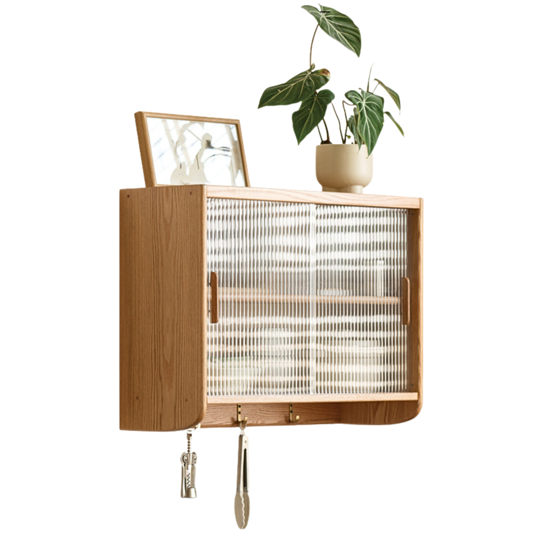 29.5x11.8x22.8 inch / 75x30x58 cm / Natural wood color/ double door wall mounted wide cabinet