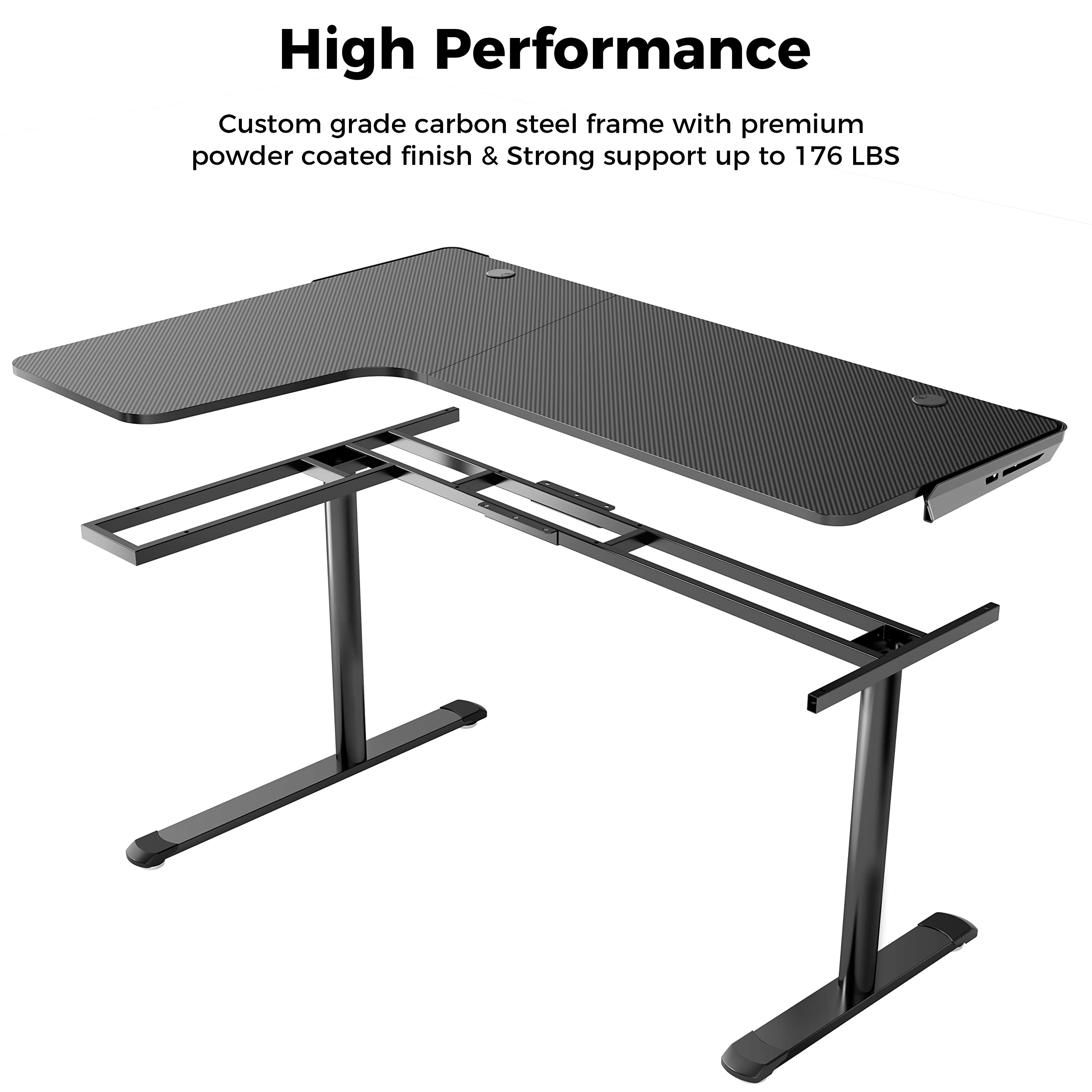 EUREKA ERGONOMIC L-Shaped Gaming Desk 60