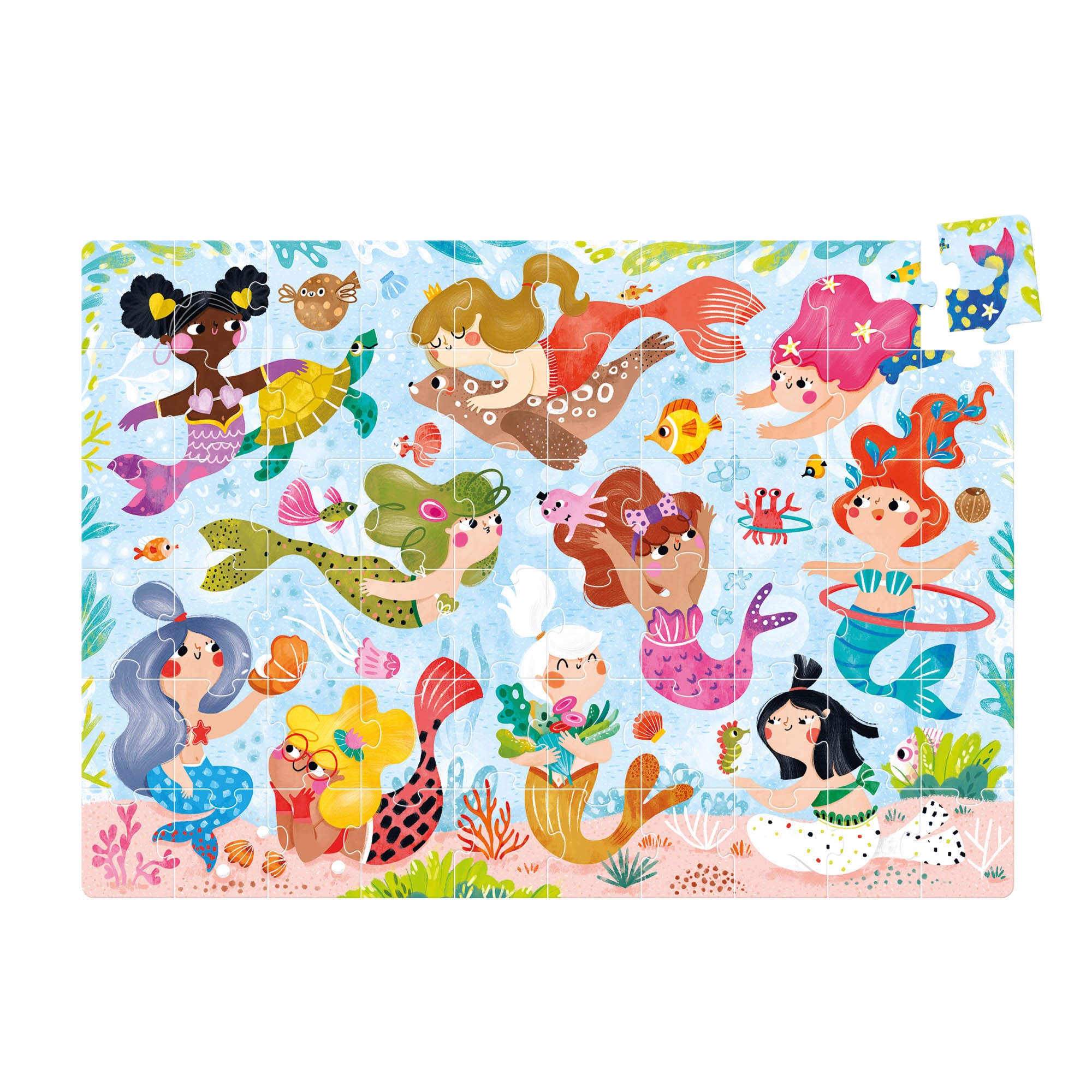 Banana Panda Magical Jumbo Puzzle - Mermaids 60 Piece Jigsaw Puzzle for Kids Ages 4-8 | Fun Learning Activity for Preschoolers & Birthday Gifts | Perfect for Family Game Night & Indoor Playtime